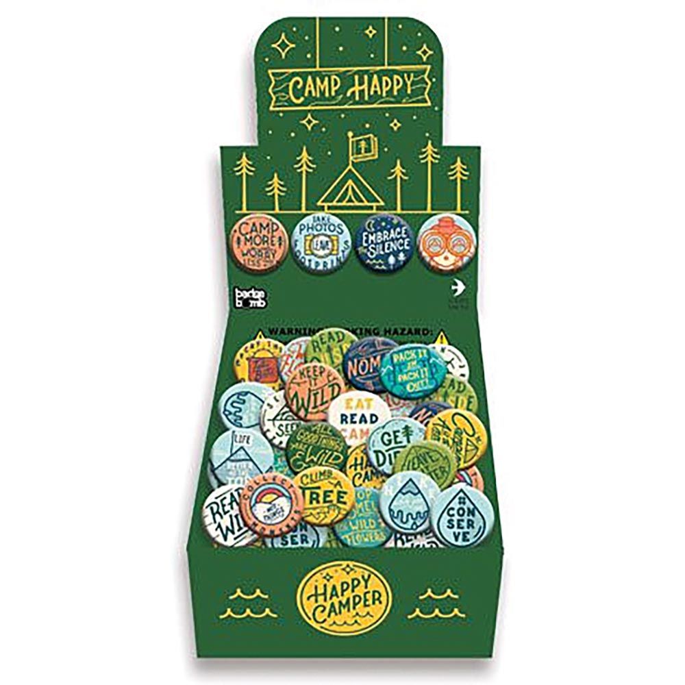 Camp Happy Buttons 120Ct, made by GIBBS SMITH - Camp Happy Buttons 120Ct, made by GIBBS SMITH -