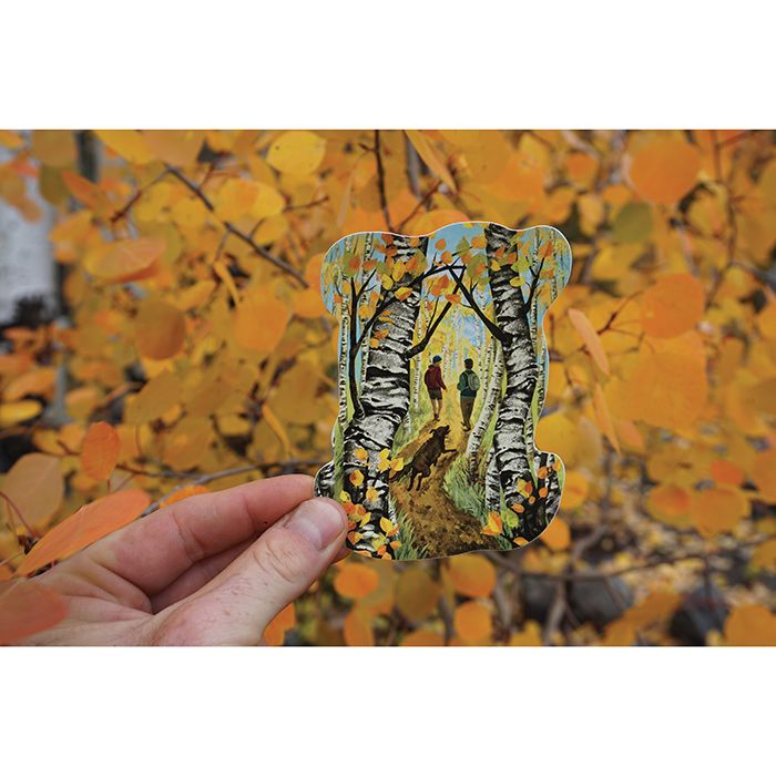 Hike Through Aspens, made by STICKER ART -