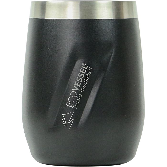 Port Wine Tumbler 10Oz. Black, made by Eco Vessel - Port Wine Tumbler 10Oz. Black, made by Eco Vessel -