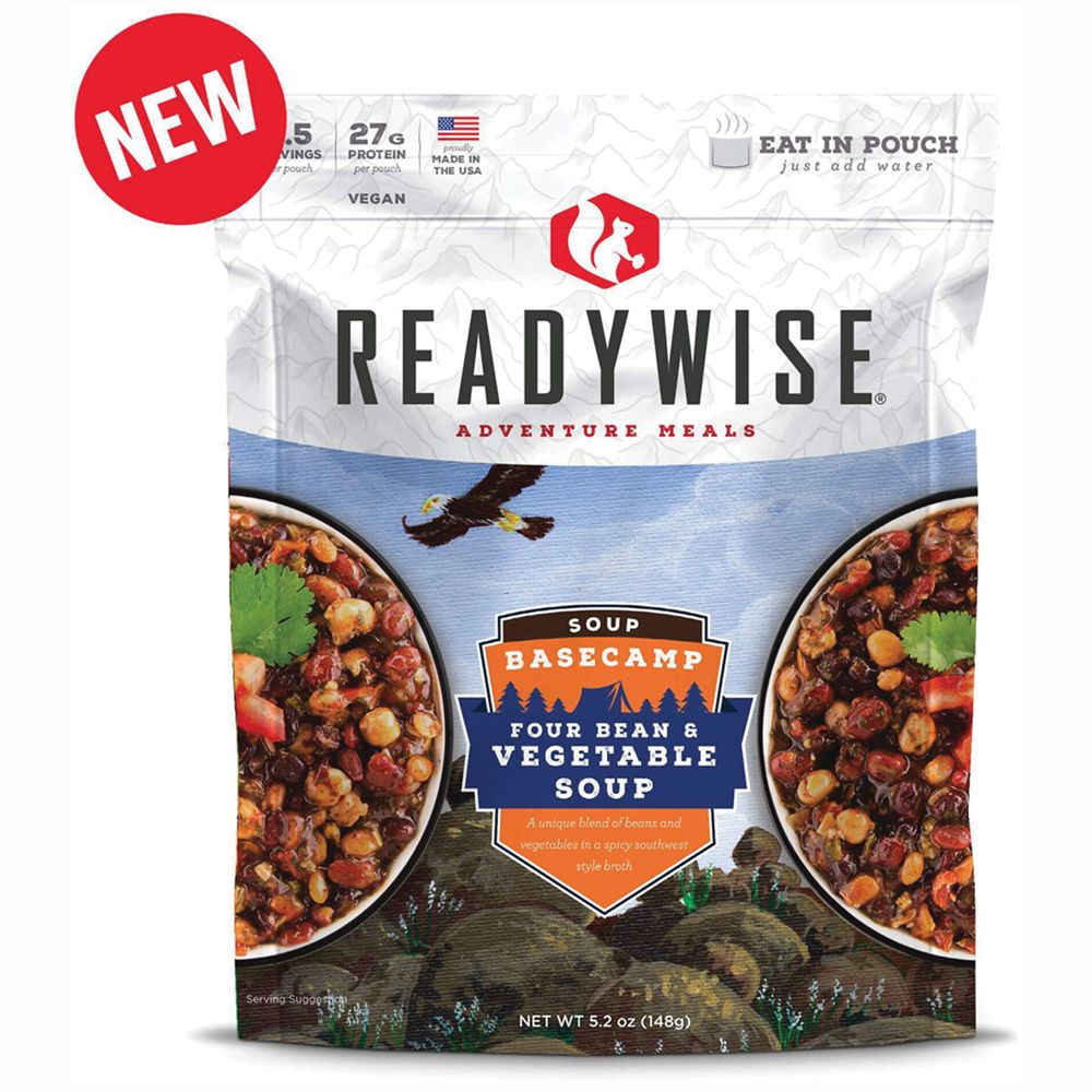 Four Bean & Vegetable Soup, made by READYWISE -