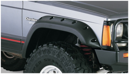 Bushwacker 84-01 Jeep Cherokee Cutout Style Flares 2pc Fits 4-Door Sport  Utility Only - Black - 10035-07