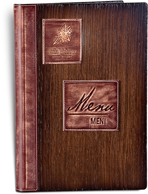 980. Wood-leather menu A4