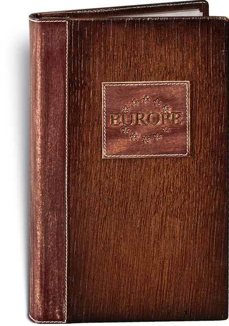 978. Wood-leather menu