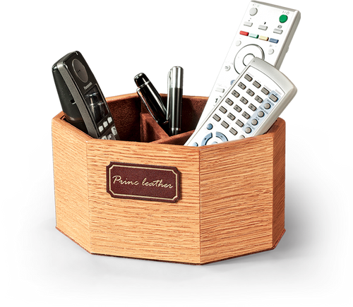 561. Wood-leather remote control box