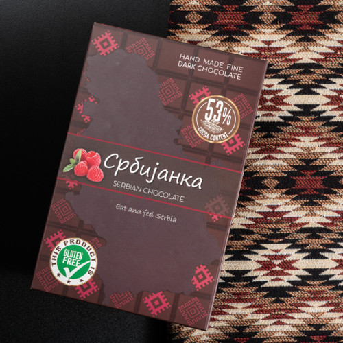 Reljefna crna čokolada sa ukusom maline, 130g