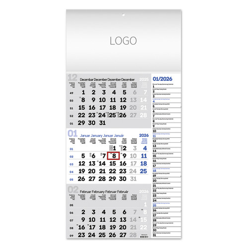 BUSINESS 85 Wall calendar: 12 sheets, quarterly