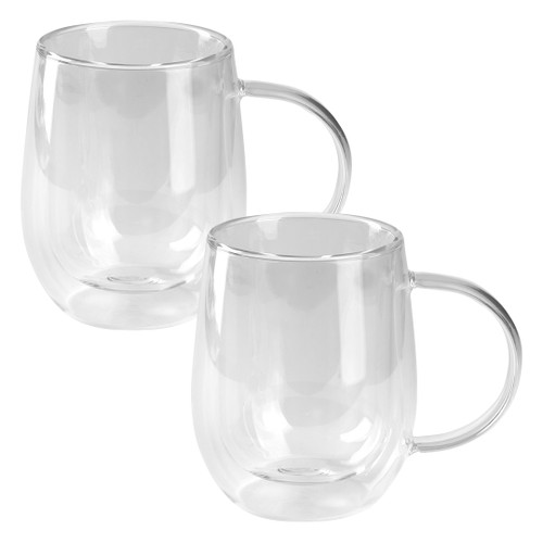 PIGNA MAXI Set od dve staklene šolje sa dvostrukim zidom, 2 x 330 ml