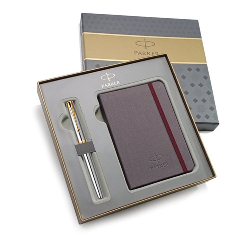 Parker poklon SET Royal Im Stainles Steel GT - Roler + Notes