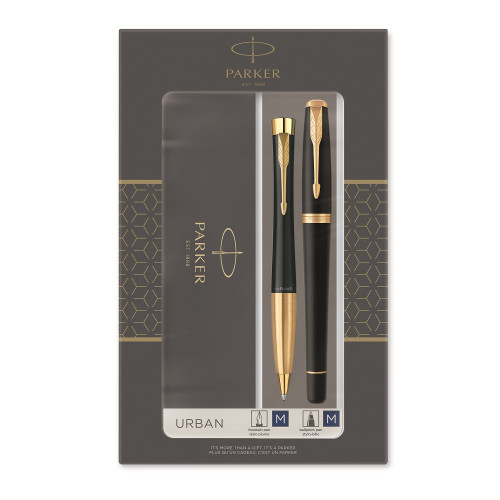 Parker poklon SET Urban Black Mat GT - Hemijska olovka + Nalivpero