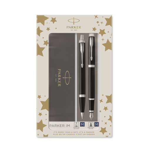 Parker poklon SET IM Black CT - Hemijska olovka + Nalivpero