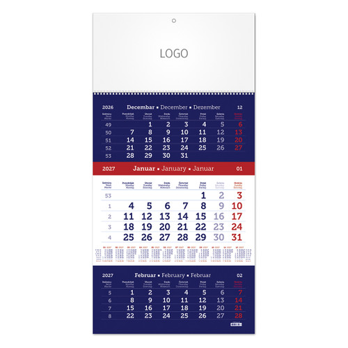 POSLOVNI 78 Zidni kalendar: 12 listova, tromesečni, jednodelni