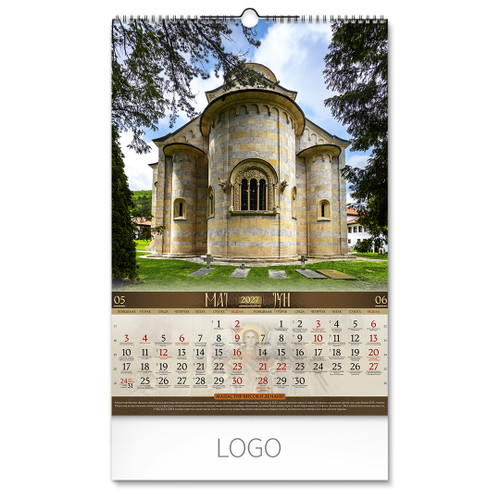 PRAVOSLAVNI MANASTIRI 12 Zidni kalendar: 7 listova, dvomesečni