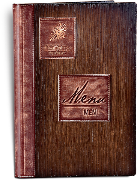 980. Wood-leather menu A4