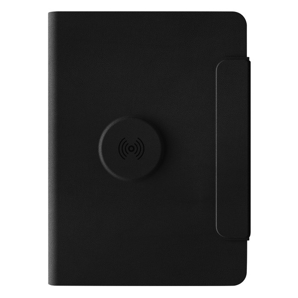 GLOBAL 2IN1 Portfolio sa notesom A5, pomoćnom baterijom 5.000 mAh, bežičnim punjačem za dva uređaja i magnetom u poklon kutiji