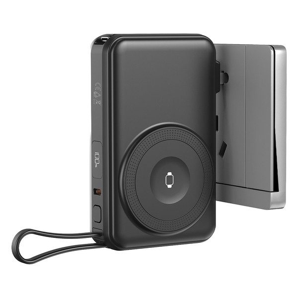 EDISON 10PD 35W Univerzalni putni punjač / pomoćna baterija, 10.000 mAh, 35W sa magnetom i kablom na izvlačenje