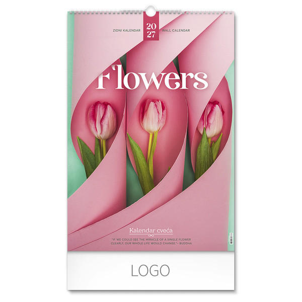 FLOWERS Wall calendar: 7 sheets, bimonthly
