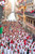 bull runners lining up for the encierro