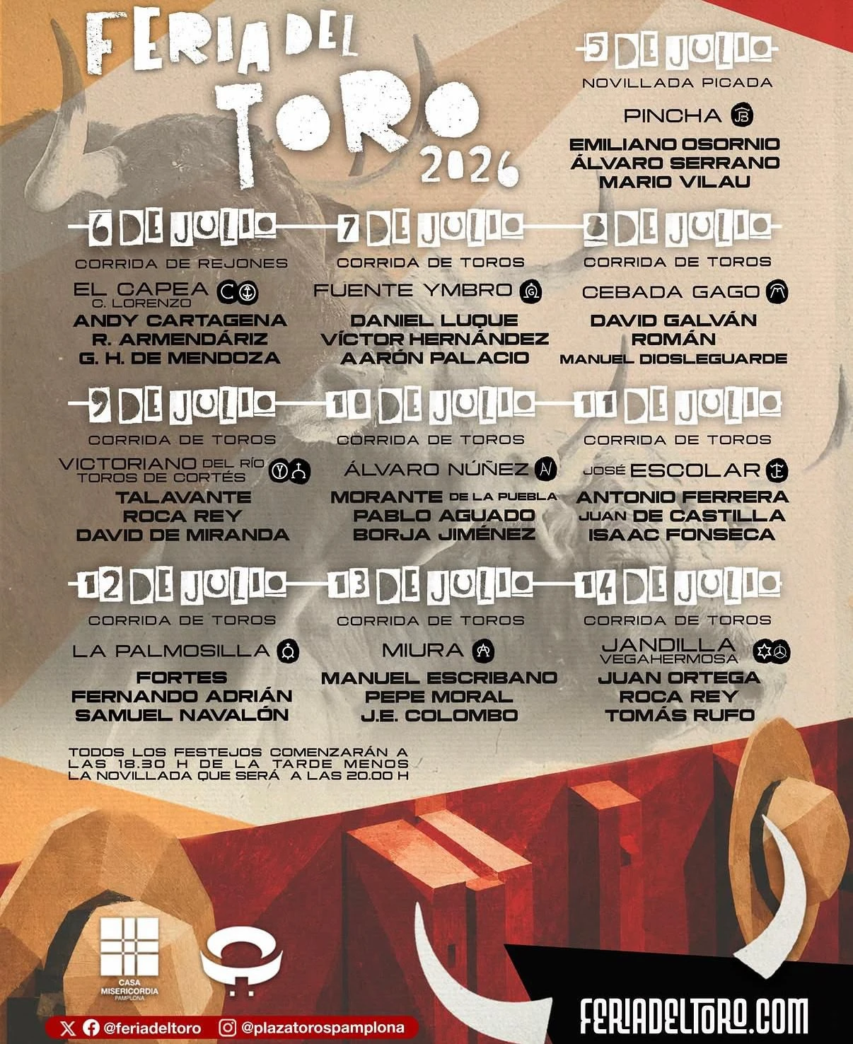 San Fermin 2026 Bullfight Schedule