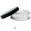 Cosmetic Sifter Jars Plastic Beauty Containers - 20 Gram (Black / Clear Lid) • 3062 / 5048