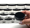 Cosmetic Jars Plastic Beauty Containers - 30 Gram (Black / Clear Lid)