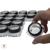 Cosmetic Jars Thick Wall Square Beauty Containers 10 Ml (Black Trim Acrylic Window Cap ) • 3089