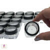 Cosmetic Jars Thick Wall Square Beauty Containers 10 Ml (Black Trim Acrylic Window Cap ) • 3089