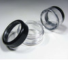 Cosmetic Jars Plastic Beauty Containers - 10 Gram (Black Trim Acrylic Window Lids) • 3010 Beauty Makeup Supply