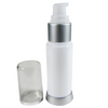 Airless Pump Bottles Refillable Beauty Packaging - 30 ml / 1 oz. (White) • 5053 www.Beauty-Makeup-Supply.com
