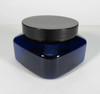 Cosmetic Jars Plastic Square PET Blue Beauty Containers 8 oz. (Black Cap w/ Liner) • 9308 Beauty Makeup Supply