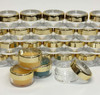 Cosmetic Jars - 10 Gram (Gold Trim / Silver Trim Acrylic Window Caps) • 3012 / 3011 Beauty Makeup Supply