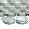 Cosmetic Containers Low Profile Wide Mouth Jars 1 oz. (White / Black Cap w/ Seal) • 9353 / 9354 Beauty-Makeup-Supply.com