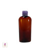 Plastic Bottles PET Cosmo Oval Bottles Purple Snap Close Flip Top 4 oz. (Amber) • 9754FP Beauty Makeup Supply