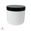 Plastic Jars White Double Wall Containers 4 oz. (White / Black Cap) • 9311 / 9312 Beauty Makeup Supply