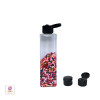 Plastic Bottles PET Square Bottles Black Flip Top Cap - 4 oz. (Clear) • 9784FB Beauty Makeup Supply