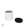 Plastic PET Jars Cosmetic Beauty Containers & Seal 8 oz. (White / Black Cap) • 9343 / 9344 Beauty Makeup Supply