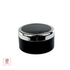 Silver trim lid 30 gram black cosmetic jar