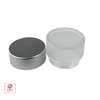 Frosted PETG Straight Side Round 15 ml Beauty Containers with Silver Lined Lids