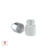 1 ml frosted glass dropper bottle with white silicone bulb and silver aluminum collar for serum and essential oil packaging