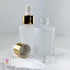30 ml Frosted Glass Dropper Bottle with Gold Collar, White Silicone Bulb & Glass Pipette • 2030