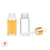 10 ml Clear Glass Dropper Bottle open with glass pipet on the side