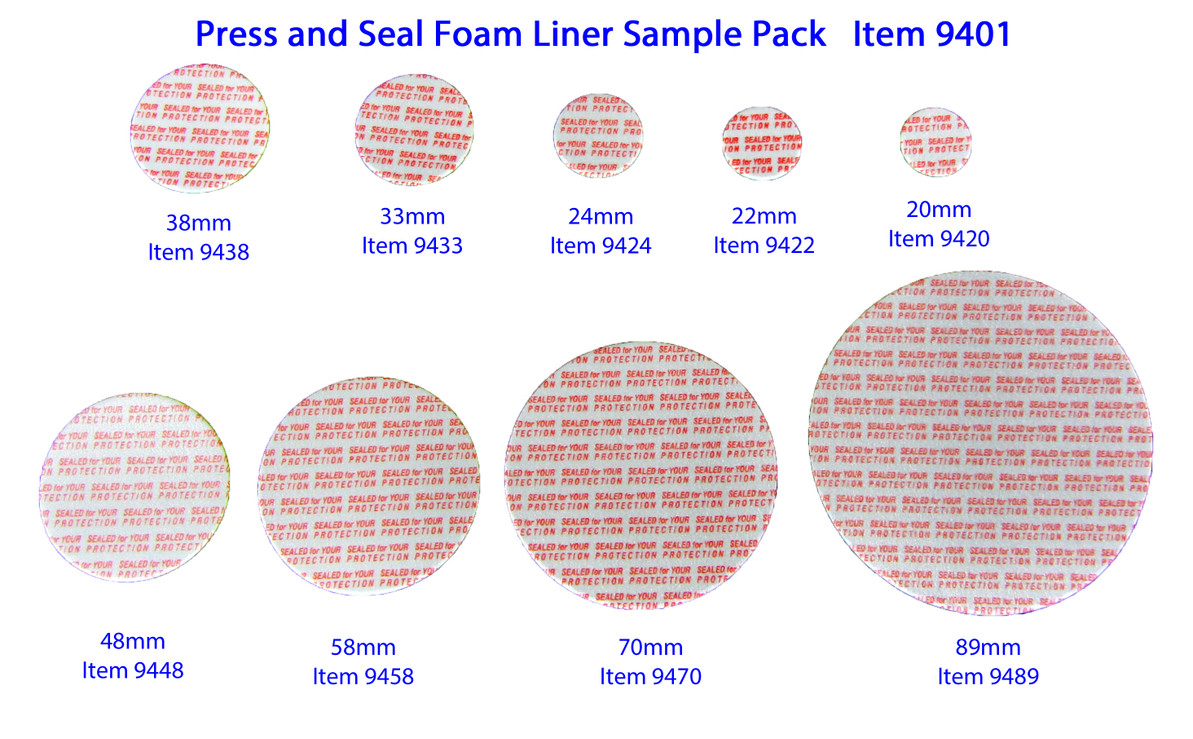 Press and Seal Foam Liner Sample Pack 