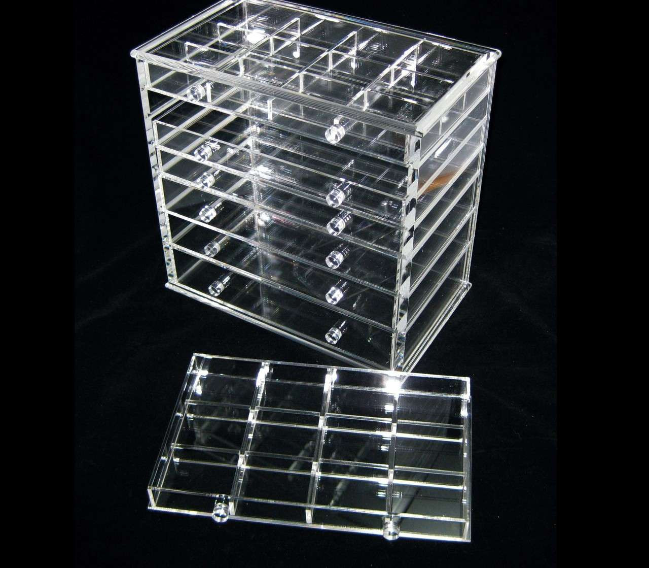 Acrylic Cosmetic & Jewelry Organizer Luxury 7-Drawer Table Top