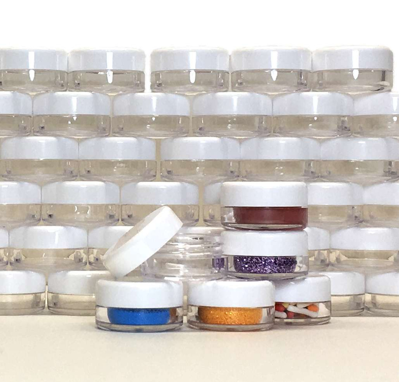 50PCS 10Gram 10ML Cosmetic Sample Containers Small Jars Bottle Storage  Container Plastic Round Pot Tiny Makeup