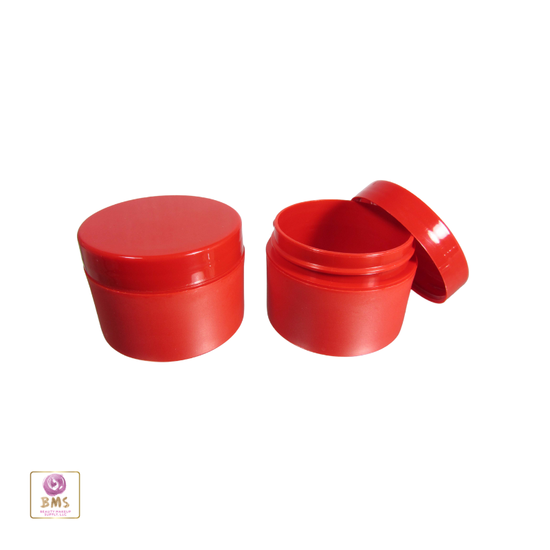 Plastic Jars Cosmetic Beauty Containers with Lid 50 ml (Red