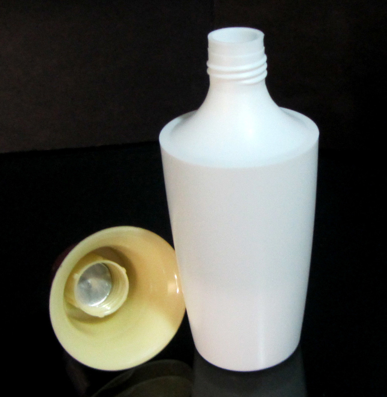 Plastic Bottles White with Pink Cap Beauty Liquid Containers - 8.5