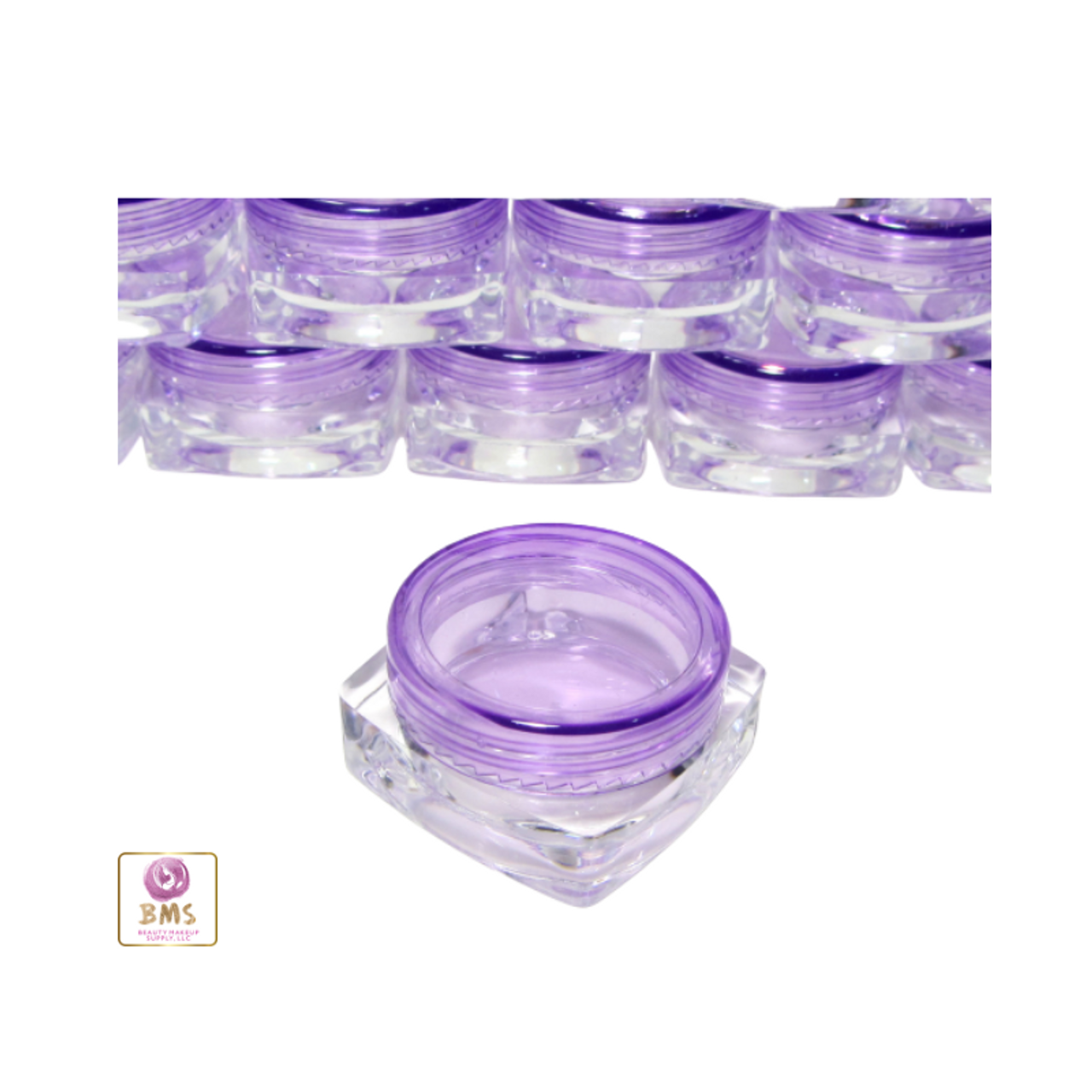 50PCS 3 Gram Sample Containers, 3ml Empty Jars with Lids, Small Cosmetic  Containers, Mini Sample Jars with 4PCS Mini Spatulas for Make Up, Oils,  Lotion, Powder, Paint, Jewelry, Lip Balms(Clear Lid) 