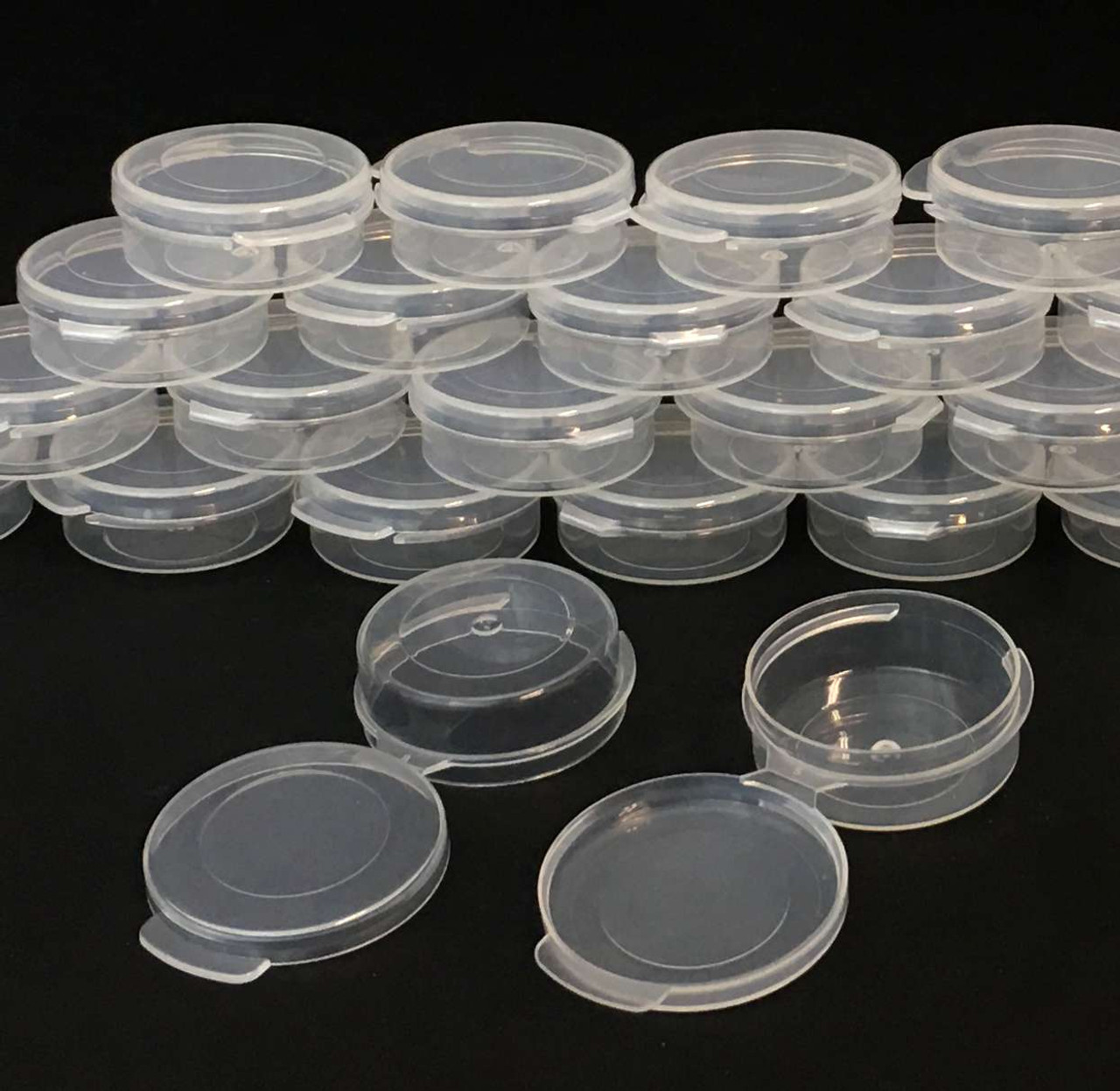 Cosmetic Hinged Lid Jars Beauty Containers - 10 ml (Natural / White / Black) • 5098 / 5095 / 5099