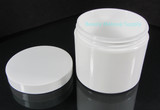 White Straight Edge Cosmetic Jars 4 oz. Beauty Containers - New Product at Beauty Makeup Supply