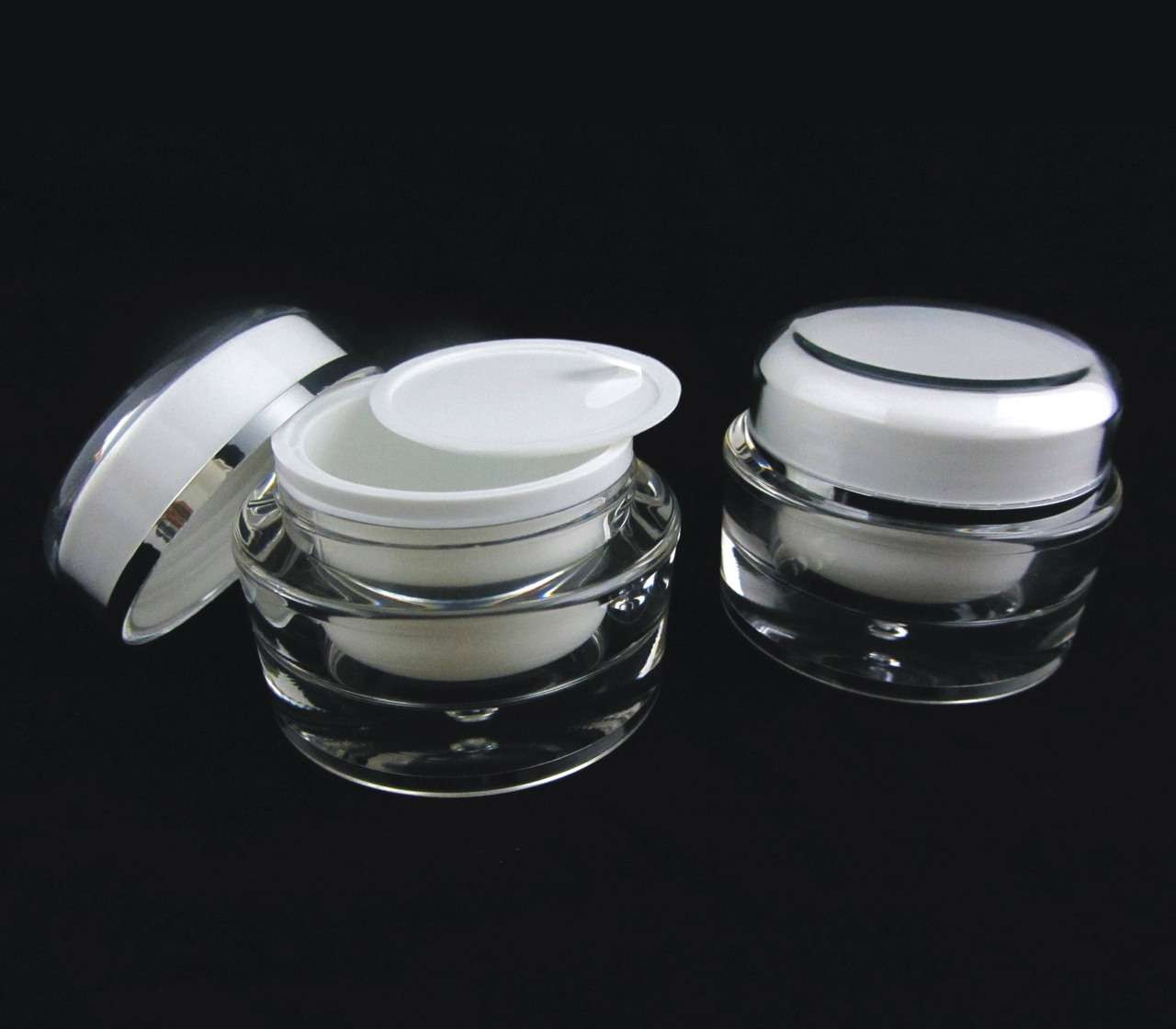 Acrylic Cosmetic Beauty Containers Cream Jars w/ Sealing Disc 30ml