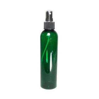 Plastic PET Refillable Spray Bottles with Pump & Overcap - 8 oz (Green) • 9708